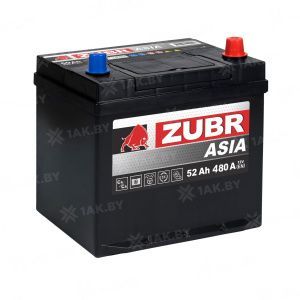 Аккумулятор ZUBR Asia 52 Ач, 480 А, 12 v, Обратная R+ (0), JIS LB1, B13