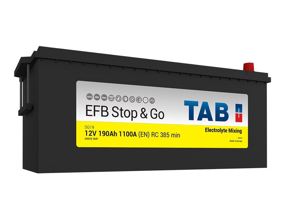 Аккумулятор TAB Truck EFB Stop&Go 190 (3) евро +/-