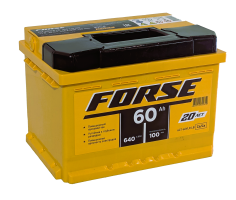 Аккумулятор FORSE 60 Ач низк, 640 А, 12 v, Обратная R+ (0), DIN LB2, B13