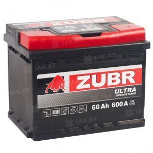 Аккумулятор ZUBR Ultra 60 Ач, 600 А, 12 v, Прямая L+ (1), DIN L2, B13