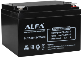Аккумулятор ALFA UPS AGM 28 Ач, 12 v, Прямая L+ (1)