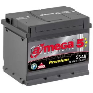 Аккумулятор A-Mega Premium 55 Ач, 540 А, 12 v, Прямая L+ (1), DIN L2, B13