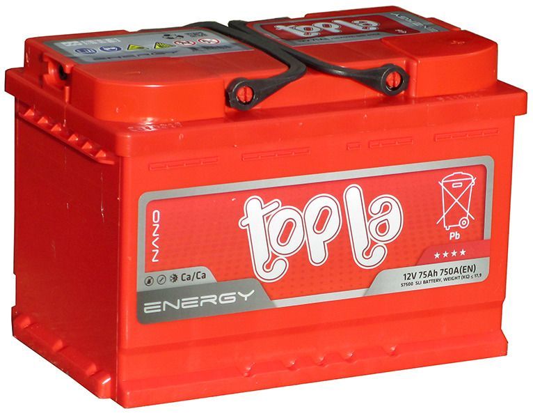 Аккумулятор TOPLA Energy 75 Ач, 750 А, 12 v, Обратная R+ (0), DIN L3, B13