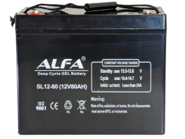 Аккумулятор ALFA Deep Cycle AGM C20 80 Ач, 12 v, Прямая L+ (1)