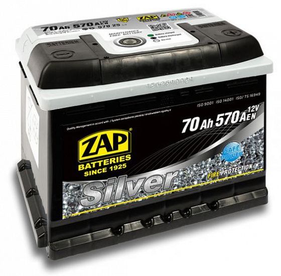 Аккумулятор ZAP SILVER PREMIUM 70 R+