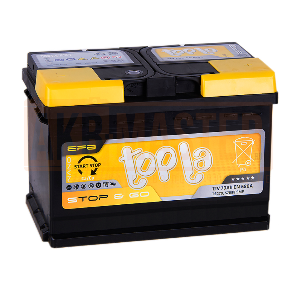 Аккумулятор TOPLA EFB STOP & GO 70 R+