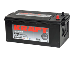 Аккумулятор KRAFT EFB 230 Ач, 1450 А, 12 v, Обратная L+ (3) euro, D6 (C), B00