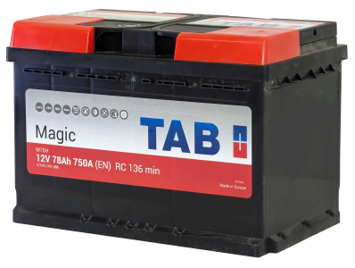 Аккумулятор TAB Magic 78 Ач, 750 А, 12 v, Обратная R+ (0), DIN L3, B13