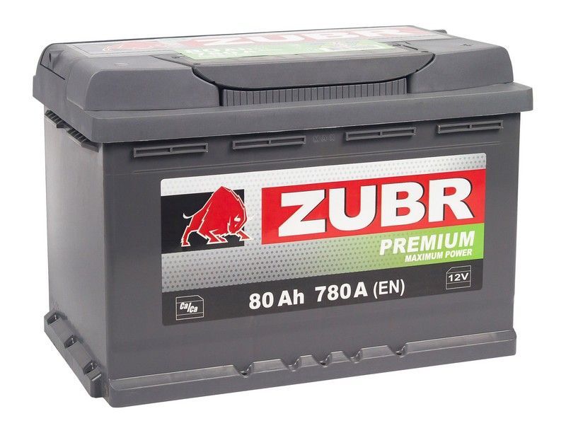 Аккумулятор ZUBR Premium 80 Ач, 780 А, 12 v, Обратная R+ (0), DIN L3, B13