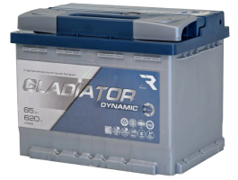 Аккумулятор GLADIATOR Dynamic 65 Ач, 620 А, 12 v, Обратная R+ (0), DIN L2, B13