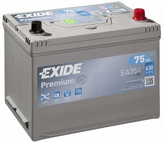 Аккумулятор EXIDE PREMIUM EA754 75 R+