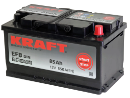 Аккумулятор KRAFT EFB 85 Ач, 850 А, 12 v, Обратная R+ (0), DIN LB4, B13