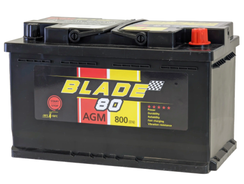 Фото Аккумулятор BLADE AGM 12v, 80Ah, 800A, R+(0), L4, B13