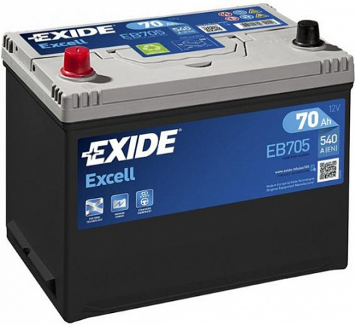 АККУМУЛЯТОР EXIDE EXCELL EB705 (70 A/H) 540 A L+