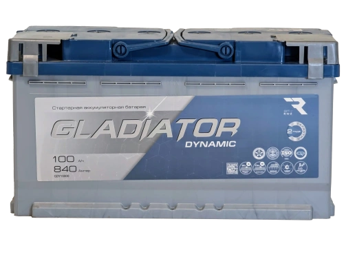 Аккумулятор GLADIATOR Dynamic 12v, 100Ah, 840A, R+(0), L5, B13