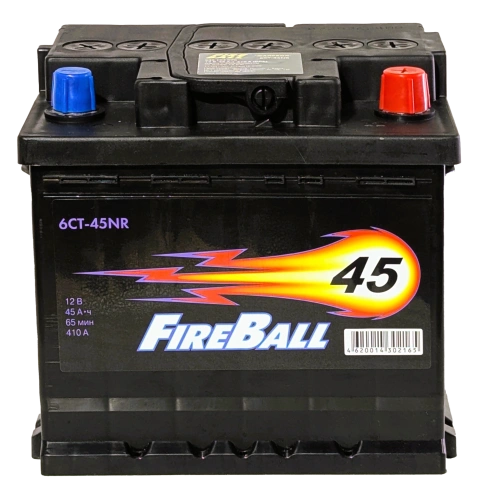 Фото Аккумулятор FIREBALL 45 Ач, 410 А, 12 v, Обратная R+ (0), DIN L1, B13