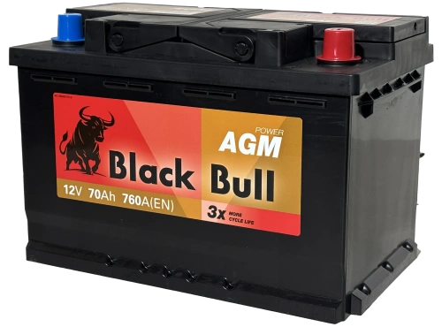 Фото BLACK BULL (Camel Group) AGM 70 Ач, 760 А, 12v, Обратная R, L3