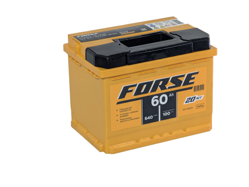 Фото Аккумулятор FORSE 60 Ач, 640 А, 12 v, Обратная R+ (0), DIN L2, B13