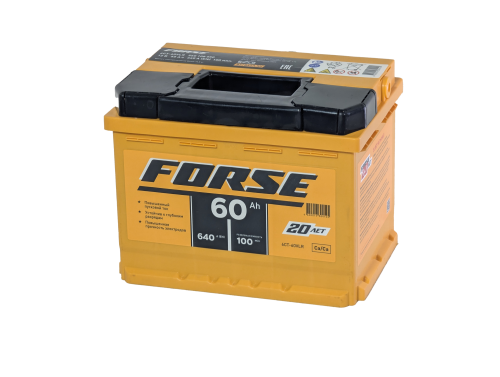 Фото Аккумулятор FORSE 60 Ач, 640 А, 12 v, Обратная R+ (0), DIN L2, B13