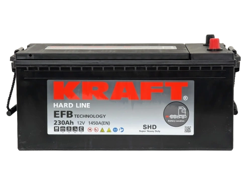 Аккумулятор KRAFT EFB 230 Ач, 1450 А, 12 v, Обратная L+ (3) euro, D6 (C), B00 фото