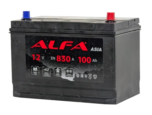Фото Аккумулятор ALFA Asia 100 Ач, 830 А, Обратная R+ (0), JIS D31 (UZ)