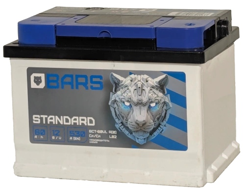 Фото Аккумулятор BARS 60 Ач, 530 А, 12 v, Обратная R+ (0), DIN LB2, B13