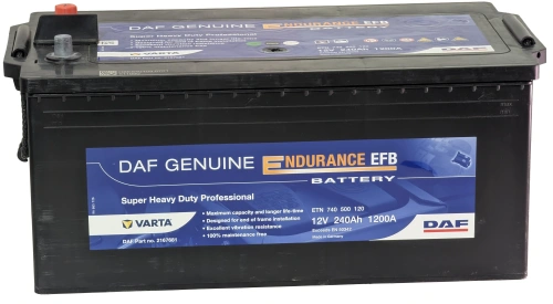 DAF Endurance EFB 240 1200А, 12V, Обратная L+ (3) евро, D6/C фото