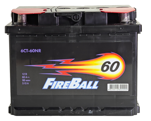 Фото Аккумулятор FIREBALL 60 Ач, 510 А, 12 v, Обратная R+ (0), DIN L2, B13