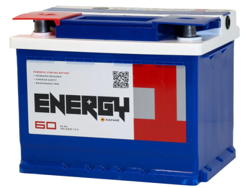 Аккумулятор ENERGY ONE 60 Ач, 500 А, 12 v, Прямая L+ (1), DIN L2, B13