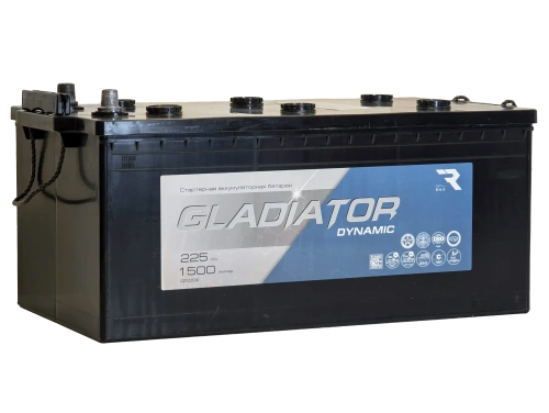 Аккумулятор GLADIATOR Dynamic 12v, 225Ah, 1500A, L+(3) euro, D6, B00 фото