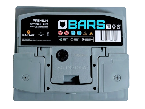 Фото Аккумулятор BARS Premium 50 Ач, 450 А, 12 v, Обратная R+ (0), DIN L1, B13