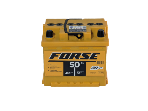 Фото Аккумулятор FORSE 50 Ач, низк, 480 А, 12 v, Обратная R+ (0), DIN LB1, B13