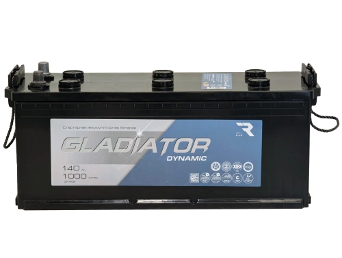 Аккумулятор GLADIATOR Dynamic 12v, 140Ah, 1000A, L+(3) euro, D4, B13 фото