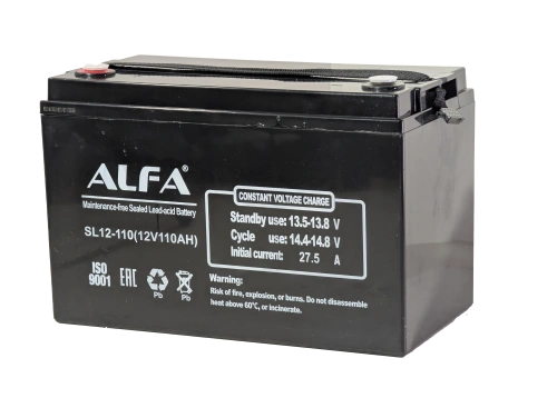 ALFA 12V-110Ah(C20) L (тяговая) M8 (331*173*213) фото