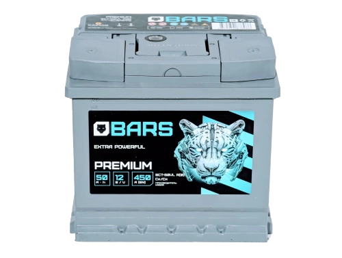 Фото Аккумулятор BARS Premium 50 Ач, 450 А, 12 v, Обратная R+ (0), DIN L1, B13