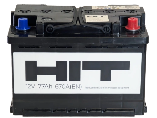 Фото Аккумулятор HIT 12v, 77Ah, 670A, R+(0), L3, B13