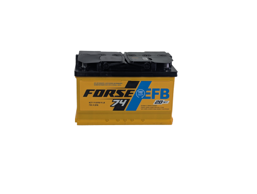 Фото Аккумулятор FORSE EFB 74 Ач низк, 750 А, 12 v, Обратная R+ (0), DIN LB3, B13