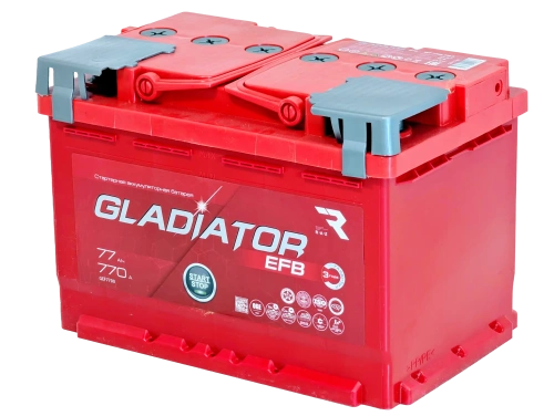 Аккумулятор GLADIATOR EFB 77 R+ (незначительное повреждение корпуса)