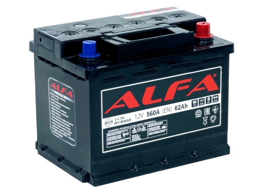 Фото Аккумулятор ALFA Hybrid 62Ач 560А EN R+ UZ