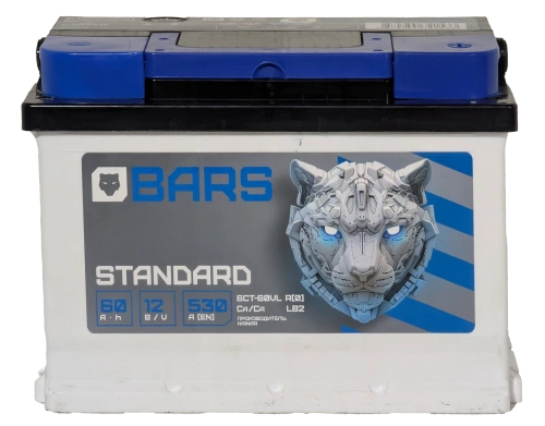 Фото Аккумулятор BARS 60 Ач, 530 А, 12 v, Обратная R+ (0), DIN LB2, B13