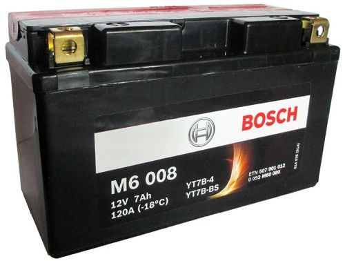 Аккумулятор BOSCH M6 008 507 901 012 (7 A/H) 120 A L+ фото