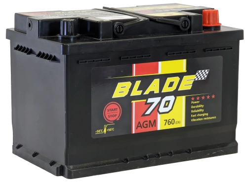 Аккумулятор BLADE AGM 70 Ач, 760 А, 12 v, Обратная R+ (0), DIN L3, B13