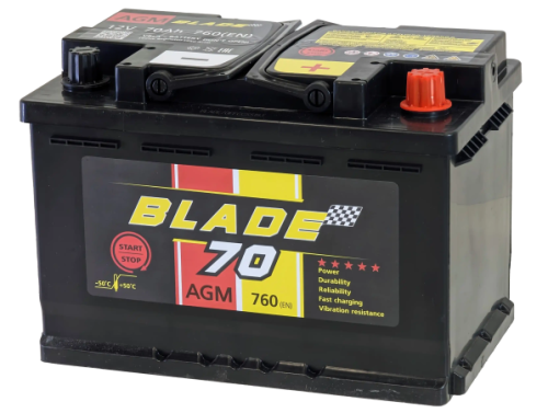 Аккумулятор BLADE AGM 70 Ач, 760 А, 12 v, Обратная R+ (0), DIN L3, B13