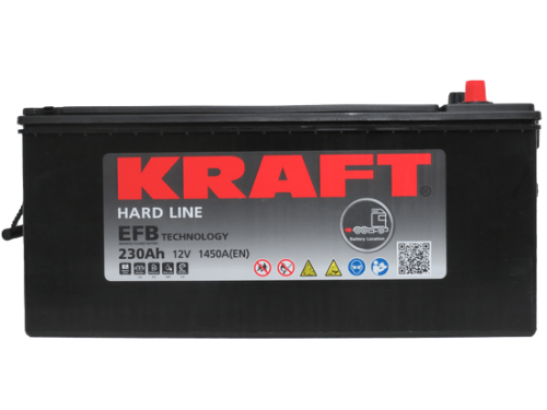 Аккумулятор KRAFT EFB 230 Ач, 1450 А, 12 v, Обратная L+ (3) euro, D6 (C), B00 фото