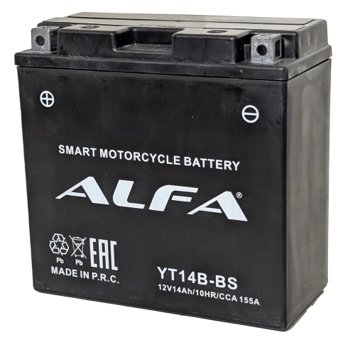 Аккумулятор ALFA YT14B-BS AGM 14 Ач, 155 А, 12 v, Прямая L+ (1) фото