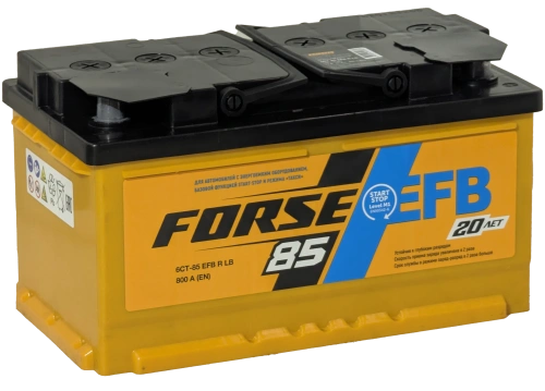 Фото Аккумулятор FORSE 85 EFB Ач низк, 800 А, 12 v, Обратная R+ (0), DIN LB4, B13