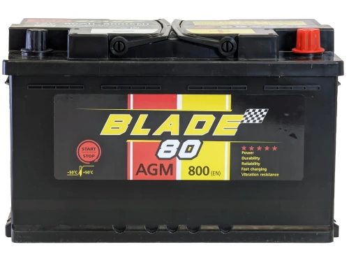 Фото Аккумулятор BLADE AGM 12v, 80Ah, 800A, R+(0), L4, B13