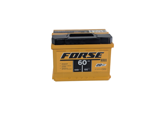Фото Аккумулятор FORSE 60 Ач низк, 640 А, 12 v, Обратная R+ (0), DIN LB2, B13