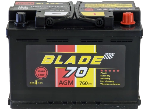Аккумулятор BLADE AGM 70 Ач, 760 А, 12 v, Обратная R+ (0), DIN L3, B13