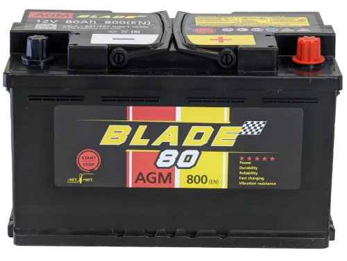 Фото Аккумулятор BLADE AGM 12v, 80Ah, 800A, R+(0), L4, B13